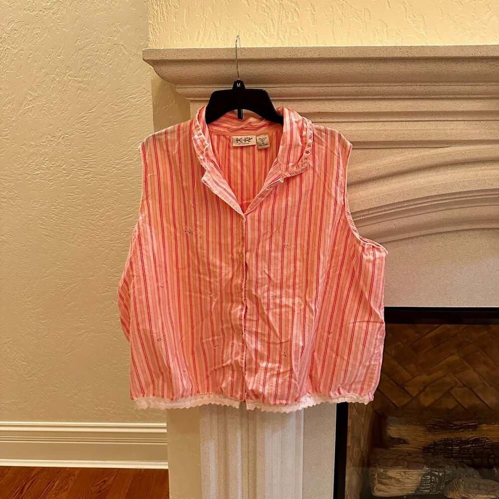 Kim Rogers Intimates Sleeveless Button Down Pajama Top 3X